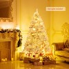 Tangkula 6Ft Hinged Artificial Silver Tinsel Christmas Tree with Metal Stand - 4 of 4