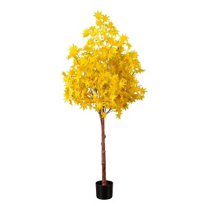 Nearly Natural 5-ft Pre-Lit Yellow Autumn Maple Artifical Fall Tree with 250 Warm White LED Lights - 1 of 1