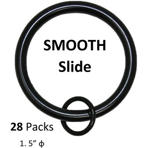 1 1-2 inch Metal Curtain Rings with Eyelets - 8 Finishes - 1 of 4