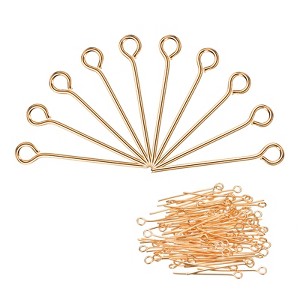 Unique Bargains DIY Craft Necklaces Bracelets Earrings Jewelry Making Iron 21 Gauge Eye Pins 200 Pcs - 1 of 4