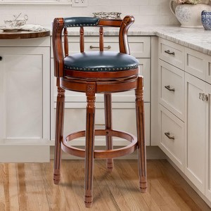 NicBex Swivel Bar Stools,Modern Leather Wooden Counter Height Barstools Chair,Stools for Kitchen,Counter,Living Room,Cafe - 1 of 4