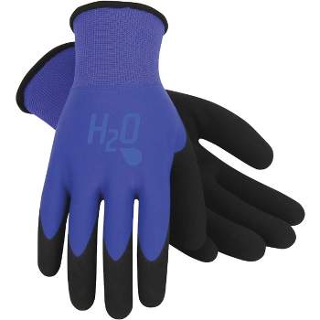 Mud Gloves  H2O Women's Large Latex Coated Polyester Cobalt Blue Garden Glove SM7186B/L