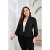 MISSKY Plus Size Blazer for Women 3/4 Sleeve Open Front Office Cropped Blazer Jacket - image 4 of 4