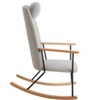 Syemin Adjustable Rocking Chair, Fabric Upholstered Glider Rocking Chair, High Back, Modern Rocking Chair, Gray, 24.41"*30.12"*39.76" - 3 of 4