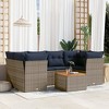 vidaXL 7 Piece Patio Sofa Set with Cushions - Gray Poly Rattan - 2 of 4