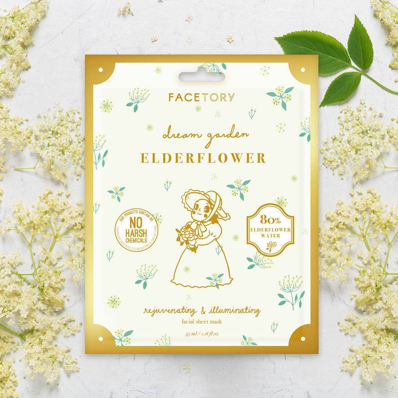 Facetory Dream Garden Elderflower Rejuvenating and Illuminating Sheet Mask - 1.8 fl oz, 5 of 8