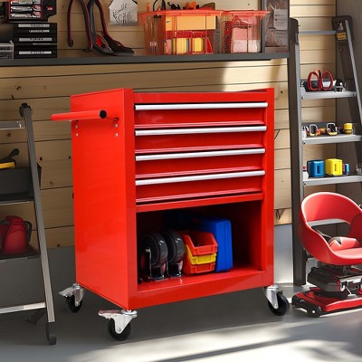 NicBex 4-Drawer Rolling Tool Chest Mobile Tool Cart with Tool Sets and Storage Cabinet for Garage and Warehouse