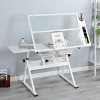 Standing Desk Modern with Adjustable Glass Top and Storage Drawers for Home Office 39in Wide-3irtyhousy - 2 of 4