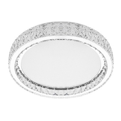 LamQee Crystal Flush Mount Ceiling Light Fixture, Dimmable LED Modern Close to Ceiling Light, Hallway Light Fixtures Round Ceiling Chandelier
