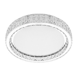 LamQee Crystal Flush Mount Ceiling Light Fixture, Dimmable LED Modern Close to Ceiling Light, Hallway Light Fixtures Round Ceiling Chandelier - 1 of 4