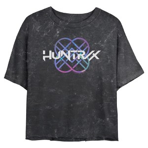 Juniors KPop Demon Hunters Colorful Holographic Logo Cropped T-Shirt - 1 of 4