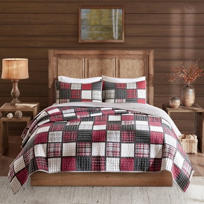 Tulsa King Red Plaid Cotton Reversible Quilt Set