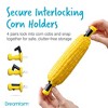 Dreamfarm Corn Accessories Set - Corpeel & Lockorns - Foldable No-Mess Corn Peeler & 4 Pairs of Interlocking Cob Holders, Stainless Steel - 2 of 4