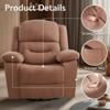 Rocking Recliner Chair for Adult,360 Swivel Nursery Reclining Glider for Living Room,Brown - 4 of 4