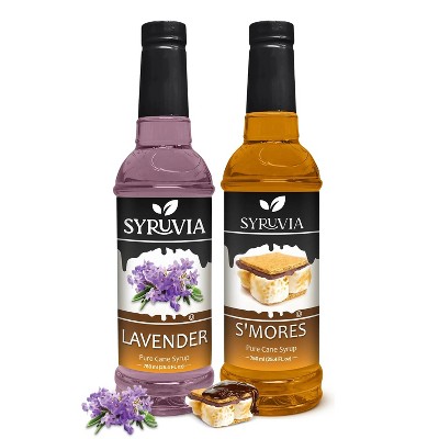 Syruvia Coffee Flavors Variety Pack: Smores & Lavender 25.4 fl oz Syrup