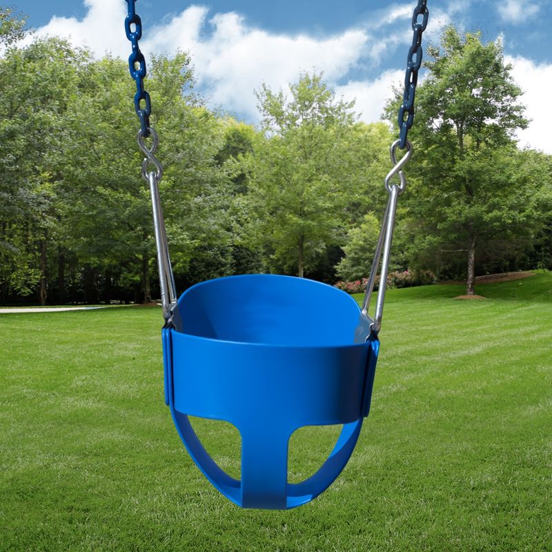 Gorilla Playsets Full Bucket Toddler Swing - Blue with Blue Chains, 3 of 6