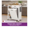 Kitchen Island Cart On Wheels With Trash Can Storage Cabinet Rolling Portable Dining Room Serving Utility Carts Mobile Movable - 3 of 4