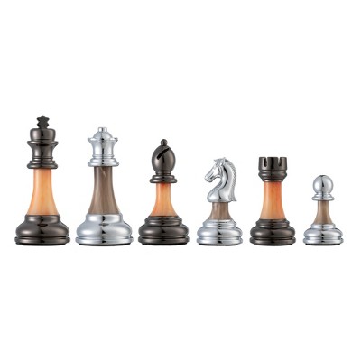 Bobby Fischer Metal & Acrylic Chess Pieces with 3.5 inch King