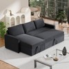 FURNIinspire Sectional Sofas Sleeper Sofa Bed with Pull Out Bed L Shaped Sectional Convertible Sofa Bed for Apartment Office, Black, 55"*83"*33" - 2 of 4