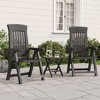 vidaXL Modern Outdoor Patio Reclining Chairs in Anthracite - Made of High-Impact Polypropylene, Adjustable Backrest - 2 of 4