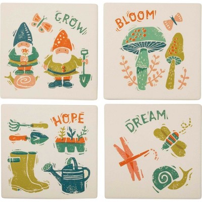 Tabletop 4.0" Garden Coaster Set Spring Grow Primitives By Kathy  -  Coasters