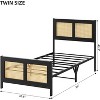 coucheta Bed Frame with Rattan Headboard and Footboard, Black Platform Bed Frame, Metal support, Noise-Free, No Box Spring Needed, Easy Assembly - 2 of 4
