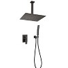 PAGED Ceiling Mounted Shower Head Luxury Shower Faucet Set with Handheld and 10" Shower head for Bathroom, Locker Room - 2 of 4
