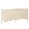Whisen Elegant Dining Sideboard Featuring Four Curved Bottom Doors, Arched Groove Design - Beige - 4 of 4