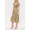 August Sky Women's Smocked Floral Puff Sleeves Midi Dress - 3 of 4