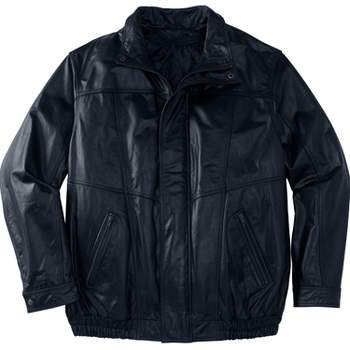 KingSize Men's Big & Tall Leather Bomber Jacket