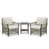 Buenhomino 3-Piece Outdoor Resin Wicker Set – 2 Chairs & 1 Side Table, UV-Resistant & Weatherproof for Patio, Balcony or Garden - 4 of 4
