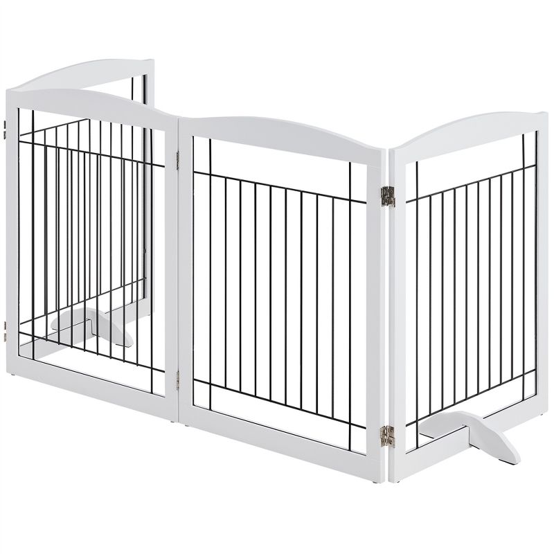 Yaheetech 31.5″ Height Pet Gate with Wood and Wire for Doorway, 1 of 8