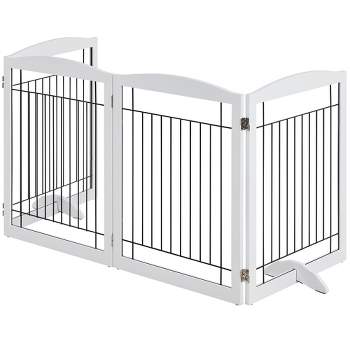 Yaheetech 31.5″ Height Pet Gate with Wood and Wire for Doorway