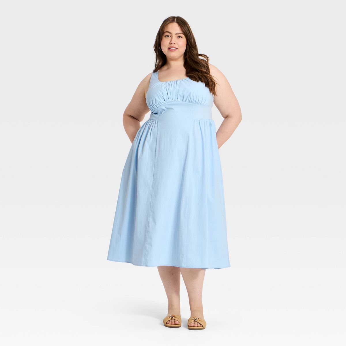 Women's Corset Smock Midi Dress - A New Day™ - thumbnail 6