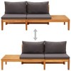 vidaXL Patio Bench with Table Dark Gray Cushions Solid Acacia Wood - 2 of 4