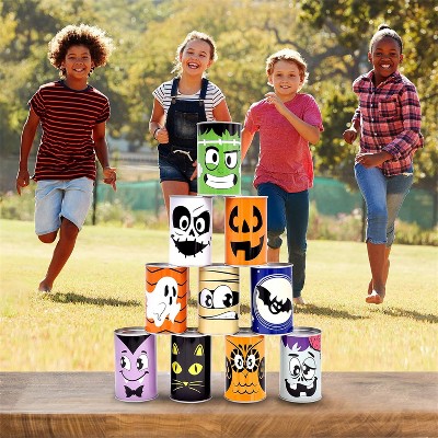 Joyfy 13 Pcs Halloween Carnival Can Bean Bag Toss Game Set,Halloween Outdoor Lawn Yard Activity for Kids Party Supplies,Holiday Birthday Party Games