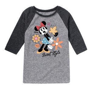 Boys' - Disney - Minnie Mouse Sweet Style Raglan Graphic T-Shirt - 1 of 4