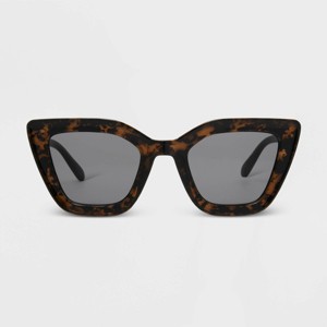 Women's Shiny Plastic/Metal Cateye Sunglasses - Universal Thread™ Brown/Tortoise Print - 1 of 2