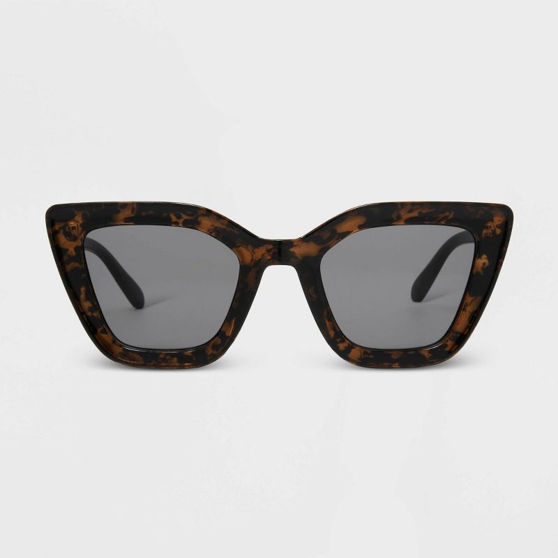 Women&#39;s Shiny Plastic/Metal Cateye Sunglasses - Universal Thread&#8482; Brown/Tortoise Print, 1 of 9