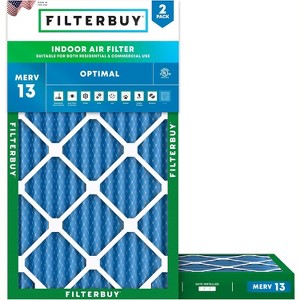 Filterbuy 17.25x35.25x2 Air Filter (2-Pack), Pleated MERV 13 Health Defense Replacement HVAC AC Furnace Filters (Actual Size: 17.25 x 35.25 x 1.75) - 1 of 4