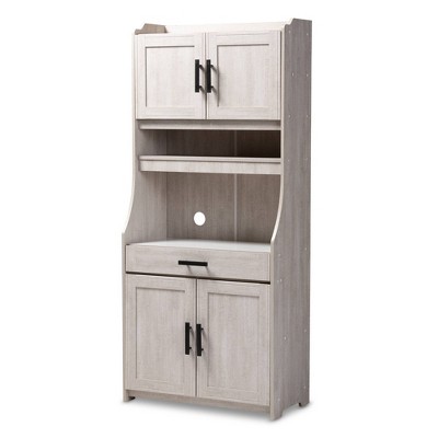 6 Shelf Portia Kitchen Storage Cabinet White - Baxton Studio : Target