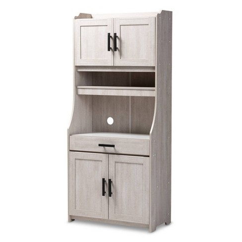 6 Shelf Portia Kitchen Storage Cabinet White Baxton Studio Target
