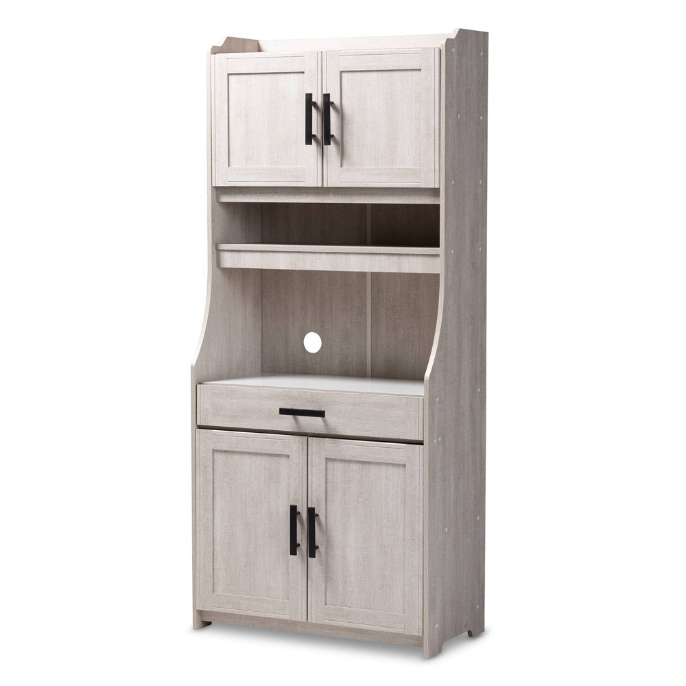 6 Shelf Portia Kitchen Storage Cabinet White Baxton Studio