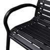 vidaXL Garden Bench Black WPC (Wood Plastic Composite), Steel 116 cm wide - 4 of 4
