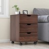 MAYEERTY 16*22" Brown 3-Drawer Vertical Wood File Cabinet with Casters - Home Office, Fully Assembled - 3 of 4