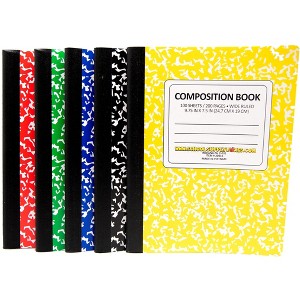 School Supply Boxes - (5 Pack) 100 Sheet Composition Notebooks - 1 Black, 1 Red, 1 Green, 1 Blue, and 1  Yellow - 1 of 1