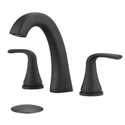 PROOX 8 in. Widespread Double Handle Bathroom Faucet with Drain Assembly