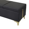 Gulches Black Faux Fur Storage Bench - Velvet-Plush Texture with Safety Hinge & Metal Feet, Dual-Function Seating & Storage for Bedroom/Entryway - 4 of 4