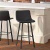 Taylor & Logan Set of 2 Brandy Bucket Seat Barstools - image 2 of 4