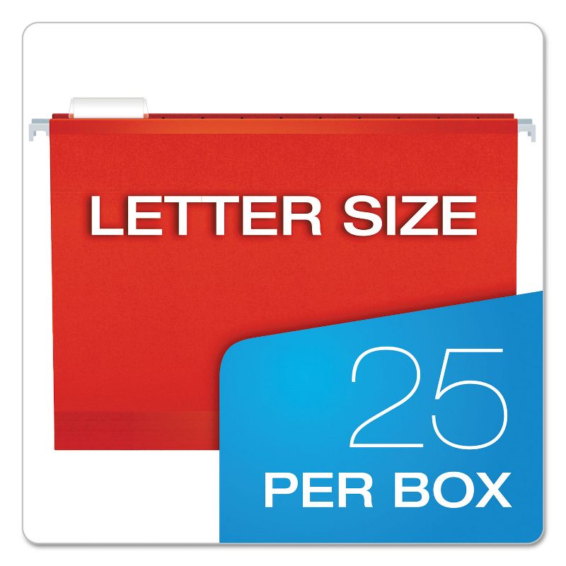 Pendaflex Reinforced Hanging Folders 1/5 Tab Letter Red 25/Box 415215RED, 5 of 8